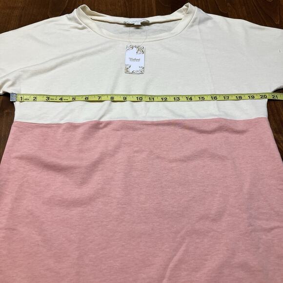 Weekend Suzanne Betro 3/4 Sleeve Colorblock Hi Lo Tunic Shirt Size M Pink - Picture 7 of 9